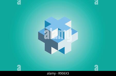 Plus 3D-Isometrie Stock Vektor