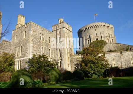 Schloss Windsor, Heimat von Queen Elizabeth II. in Windsor, Berkshire, England Stockfoto