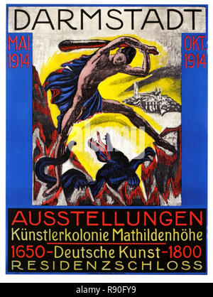 Kämpfen Krokodiles - Vintage deutschen Weltkrieg Propaganda Poster Stockfoto