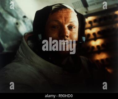 Kommandant Neil Armstrong in die Landefähre auf dem Mond, Apollo 11 Mission, Juli 1969. Schöpfer: Buzz Aldrin. Stockfoto