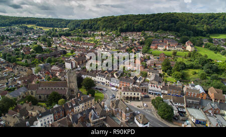 Luftbild von der Gloucestershire Dorf Dursley in England, Großbritannien Stockfoto