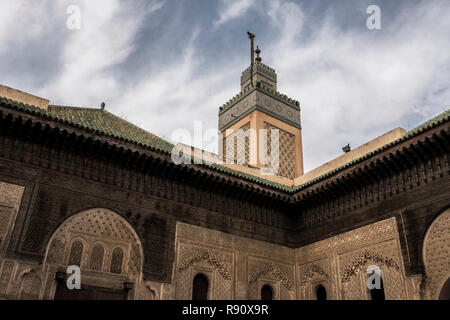 Fes, Marokko - 21. September 2017: Al Attarine Madrasa Stockfoto