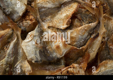 Japanische gegrillte Makrelen snack Close up full frame Stockfoto
