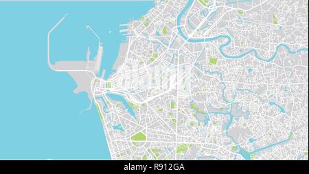 Urban vektor Stadtplan von Colombo, Sri Lanka Stock Vektor