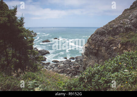 Blick auf den Pazifischen Ozean bei Patrick's Point State Park in der Nähe von Trinidad, Kalifornien Stockfoto