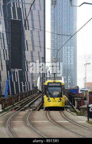 Manchester Straßenbahn Stockfoto