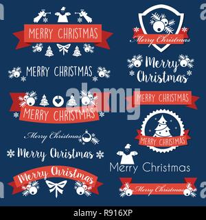 Weihnachten feiern Banner für Design, Karten, Einladungen und Präsentationen. Happy holidays Vektor Elemente einstellen. Stock Vektor