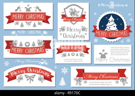 Weihnachten feiern Banner für Design, Karten, Einladungen und Präsentationen. Happy holidays Vektor Elemente einstellen. Stock Vektor