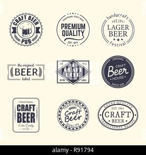 Bier Etiketten und Aufkleber Stock Vektor