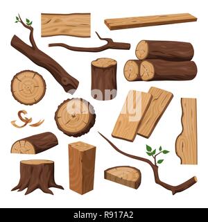 Holz- Log, gehackt Trunk, Holz Stock Vektor