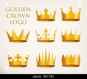 Goldene Kronen logo Stock Vektor