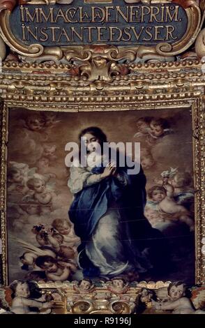 INMACULADA CONCEPCION - SIGLO XVII - BARROCO ESPAÑOL. Autor: MURILLO, Bartolome Esteban. Lage: CATEDRAL - Interieur. Sevilla. Sevilla. Spanien. Stockfoto