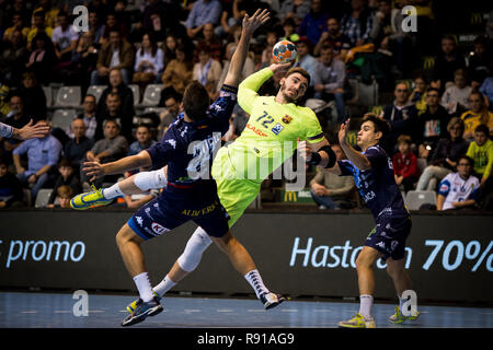 15. Dezember 2018 Pabello Barris Nord, Barcelona, Spanien; Halbfinale Copa ASOBAL Handball; FC Barcelona Lassa gegen Ademar Leon; Ludovic Fabregas von Stockfoto