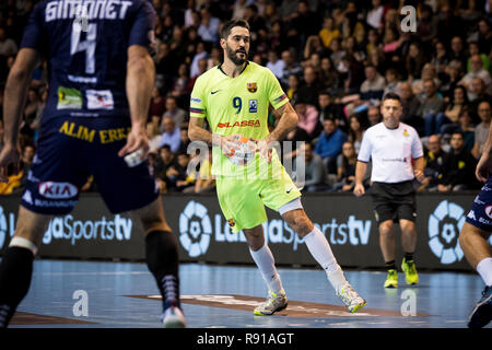 15. Dezember 2018 Pabello Barris Nord, Barcelona, Spanien; Halbfinale Copa ASOBAL Handball; FC Barcelona Lassa gegen Ademar Leon; Raul Entrerrios von Stockfoto