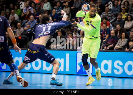 15. Dezember 2018 Pabello Barris Nord, Barcelona, Spanien; Halbfinale Copa ASOBAL Handball; FC Barcelona Lassa gegen Ademar Leon; Gilberto Duarte von Stockfoto