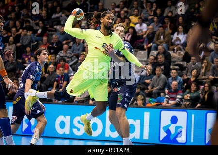 15. Dezember 2018 Pabello Barris Nord, Barcelona, Spanien; Halbfinale Copa ASOBAL Handball; FC Barcelona Lassa gegen Ademar Leon; Gilberto Duarte von Stockfoto