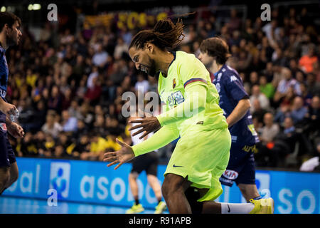 15. Dezember 2018 Pabello Barris Nord, Barcelona, Spanien; Halbfinale Copa ASOBAL Handball; FC Barcelona Lassa gegen Ademar Leon; Gilberto Duarte von Stockfoto