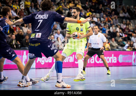 15. Dezember 2018 Pabello Barris Nord, Barcelona, Spanien; Halbfinale Copa ASOBAL Handball; FC Barcelona Lassa gegen Ademar Leon; Raul Entrerrios von Stockfoto