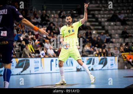 15. Dezember 2018 Pabello Barris Nord, Barcelona, Spanien; Halbfinale Copa ASOBAL Handball; FC Barcelona Lassa gegen Ademar Leon; Raul Entrerrios von Stockfoto