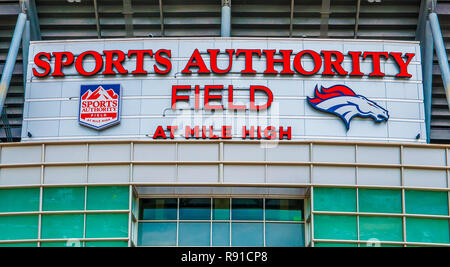 Fußball-Stadion von Denver Broncos in Denver, Colorado. Stockfoto