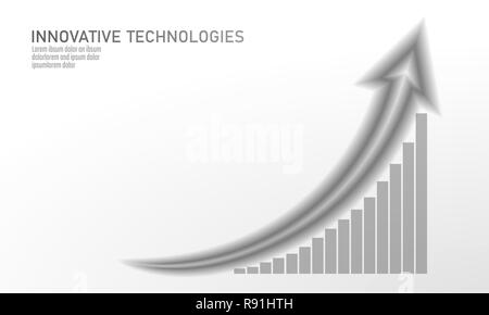 Wachstumsdiagramm Geschäftskonzept. Wachsende Finanzen Gewinn Trend Graph. Investitionen zu steigern. Wirtschaft erfolg Entwicklung weisser Hintergrund Vector Illustration Stock Vektor