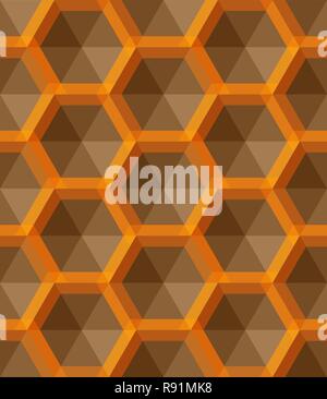Ornament mit kleinen gelben Sechsecke, hexagonalen Raster, Gitter, Kacheln wiederholen Stock Vektor