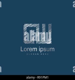 Initial DW Logo Vorlage Vektor Design Stock Vektor