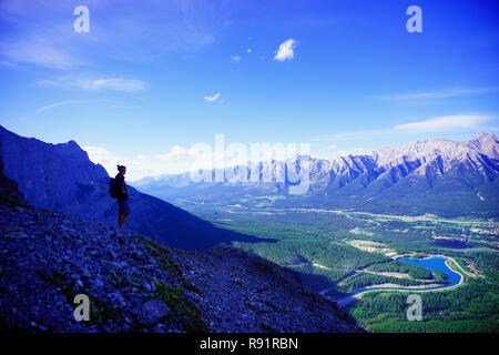 Blick vom Ha Ling Peak, Wanderung in Canmore, Kanada Stockfoto