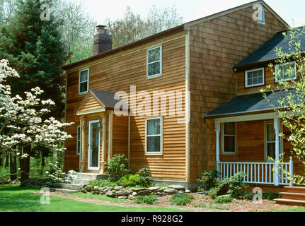 Unbemalt Haus außen, in Fairfield, CT, USA Stockfoto