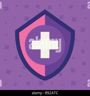Impfung Schild rotes Kreuz Symbole Vector Illustration Stock Vektor