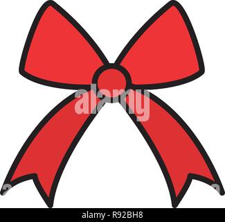 Zierschleife Symbol auf weißem Hintergrund, Vector Illustration Stock Vektor