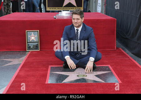 Los Angeles, CA, USA. 16 Nov, 2018. LOS ANGELES - Nov 16: Michael Buble Michael Buble Star an der Zeremonie auf dem Hollywood Walk of Fame am 16. November 2018 in Los Angeles, CA Credit: Kay Blake/ZUMA Draht/Alamy leben Nachrichten Stockfoto