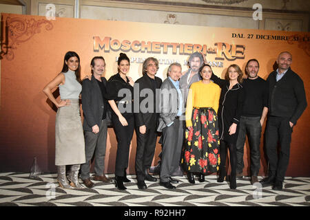 Rom, Italien. 18. Dezember, 2018. Hotel Eden - Film Präsentation MOSCHETTIERI DEL RE-LA PENULTIMA MISSIONE die Darsteller: Giuseppe Andidero/Alamy leben Nachrichten Stockfoto