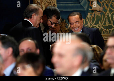 Roma, Italia. 19 Dez, 2018. Silvio Berlusconi Rom 19. Dezember 2018. Quirinale. Traditionellen Austausch der Weihnachtswünsche zwischen dem Präsidenten der Republik und den Organen. Foto Samantha Zucchi Insidefoto Credit: insidefoto Srl/Alamy leben Nachrichten Stockfoto