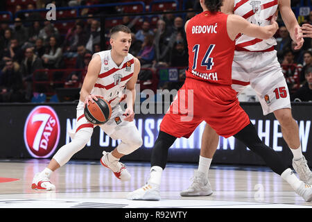 Foto Claudio Grassi/LaPresse 19 dicembre 2018 Assago (MI) Italia sport Warenkorb AX Armani Exchange Olimpia Milano vs FC Bayern Monaco - Turkish Airlines Eurolega 2018/2019 - Mediolanum Forum. Nella Foto: Nemanja Nedovic (#16 AX Armani Exchange Olimpia Milano) Foto Claudio Grassi/LaPresse Dezember 19, 2018 Assago (MI) Italien sport Warenkorb AX Armani Exchange Olimpia Milano vs FC Bayern München - Turkish Airlines EuroLeague 2018/2019 - Mediolanum Forum. Im Bild: Nemanja Nedovic (#16 AX Armani Exchange Olimpia Milano) Stockfoto