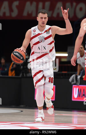 Foto Claudio Grassi/LaPresse 19 dicembre 2018 Assago (MI) Italia sport Warenkorb AX Armani Exchange Olimpia Milano vs FC Bayern Monaco - Turkish Airlines Eurolega 2018/2019 - Mediolanum Forum. Nella Foto: Nemanja Nedovic (#16 AX Armani Exchange Olimpia Milano) Foto Claudio Grassi/LaPresse Dezember 19, 2018 Assago (MI) Italien sport Warenkorb AX Armani Exchange Olimpia Milano vs FC Bayern München - Turkish Airlines EuroLeague 2018/2019 - Mediolanum Forum. Im Bild: Nemanja Nedovic (#16 AX Armani Exchange Olimpia Milano) Stockfoto