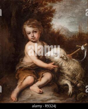 Bartolomé Esteban Murillo/"Der Infant Saint John mit dem Lamm, C. 1655-1670. Stockfoto