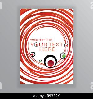 Sushi Menü vector Template, Deckel und Konzept mit maki Rollen und 3d rote Linien auf weissem, für Web und Print Stock Vektor