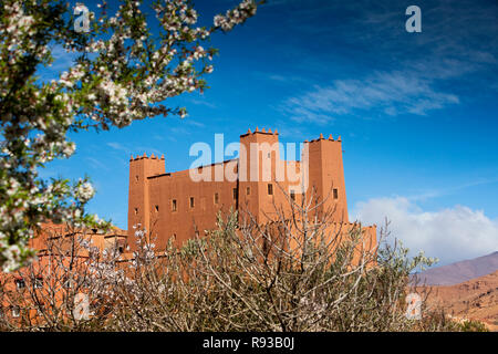 Marokko Dades Tal, Kasbah Telouet, der ehemalige Pascha von Glaoul auf erhöhten hilltop Stockfoto