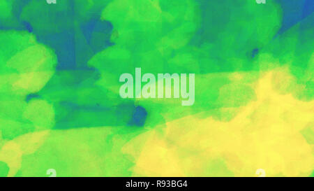 Abstrakt Blau, Grün, Gelb Aquarell Hintergrund digital erstellt. Stockfoto