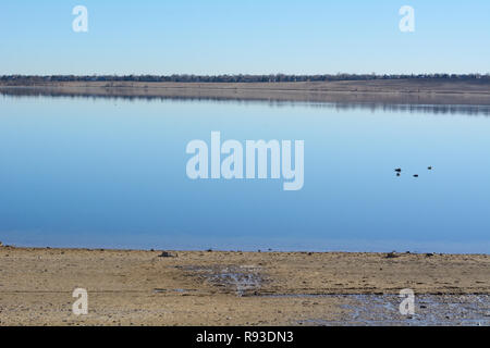 Winterlandschaft von trockenen Standley See Stausee in Westminster, Colorado Stockfoto