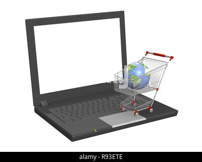 Konzeptionelle Bild - globales virtuelles Einkaufszentrum Stockfoto