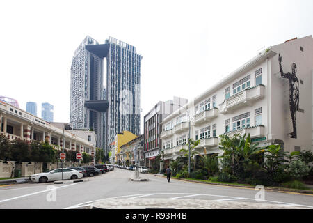 Shophouses am Bukit Pasoh Road Revier. Singapur. Stockfoto