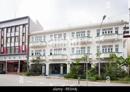 Shophouses am Bukit Pasoh Road Revier. Singapur. Stockfoto