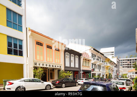 Shophouses am Bukit Pasoh Road Revier. Singapur. Stockfoto