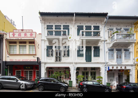 Shophouses am Bukit Pasoh Road Revier. Singapur. Stockfoto