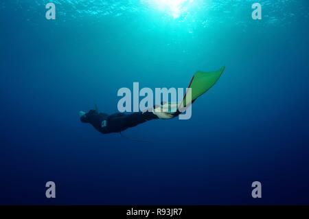 Freediver, Mittelmeer, Kash, Türkei Stockfoto