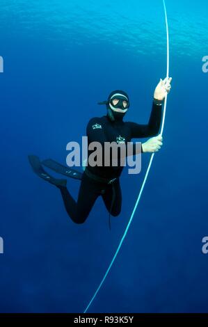 Freediver, Mittelmeer, Kash, Türkei Stockfoto