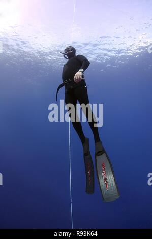 Freediver, Mittelmeer, Kash, Türkei Stockfoto