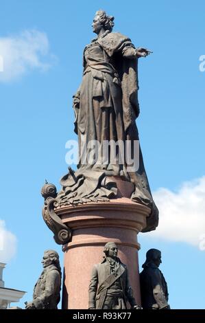 Bronzene Denkmal für Katharina der Großen, Zarin von Russland, Odessa, Odessa, Ukraine Stockfoto